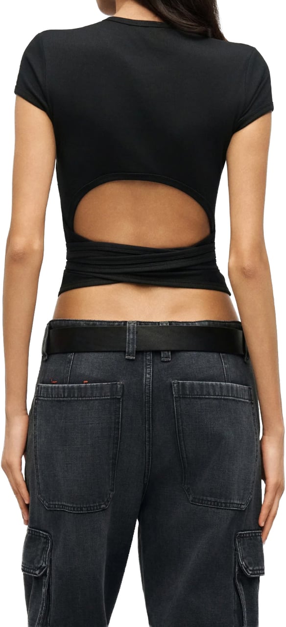 Diesel T-SHIRT A COSTINE CON LACCI Zwart
