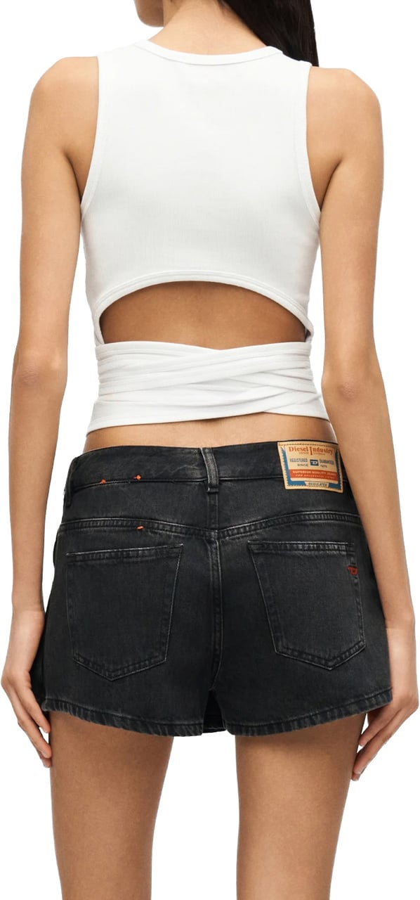 Diesel CROP TOP "T-ANKY-TAIL" CON LACCI Wit