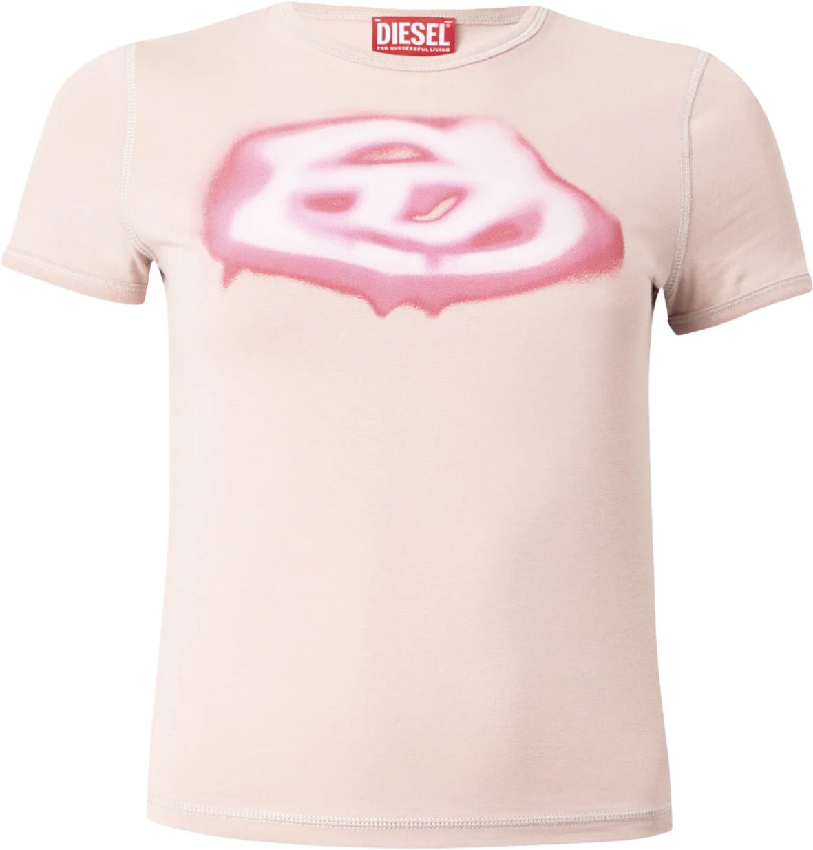 Diesel T-SHIRT CON LOGO EFFETTO GRAFFITI Roze