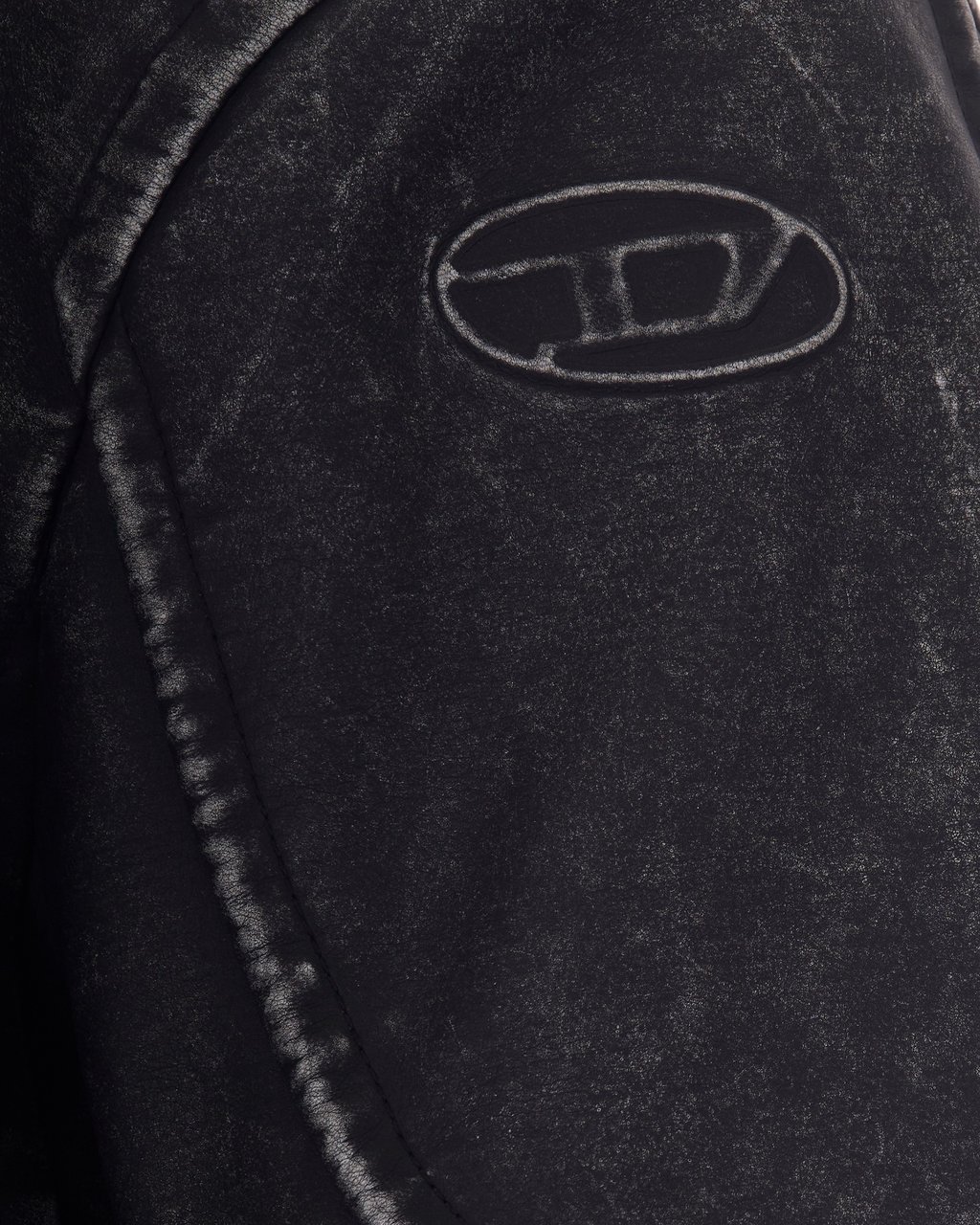 Diesel Black Alex Polyurethane Jacket Zwart
