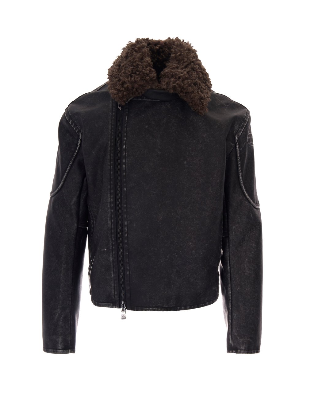 Diesel Black Alex Polyurethane Jacket Zwart
