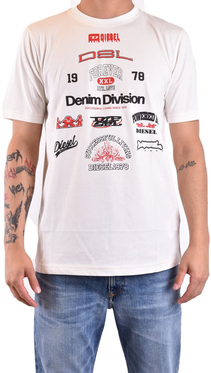 Diesel Men T-Shirt Wit