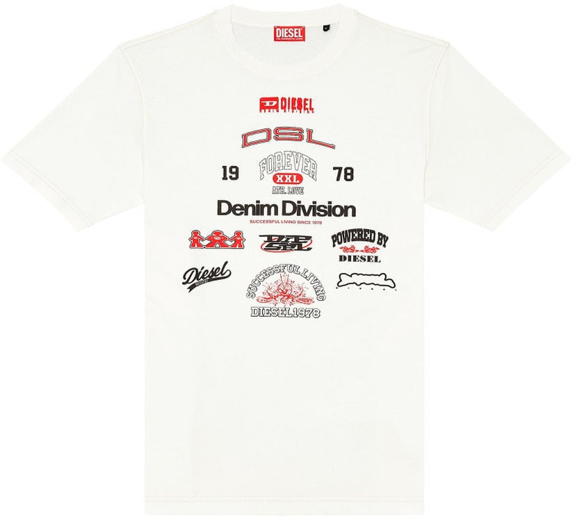 Diesel Men T-Shirt Wit