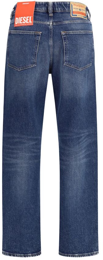 Diesel Diesel Blue Cotton Straight-Leg Jeans Blauw