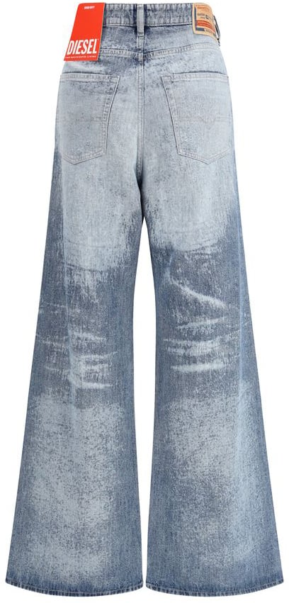 Diesel Diesel Blue Cotton Flared Jeans Blauw