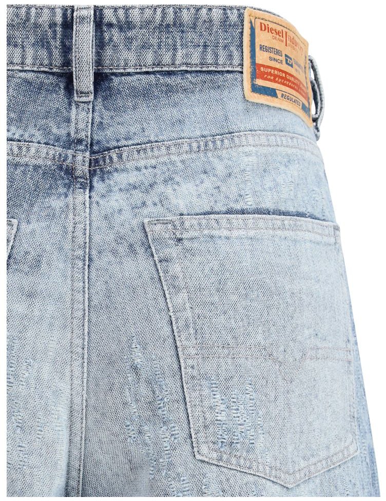 Diesel Diesel Blue Cotton Flared Jeans Blauw