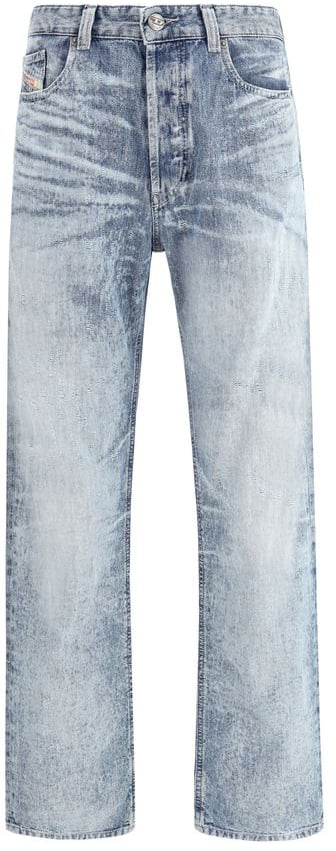 Diesel Diesel Blue Cotton Relaxed Fit Jeans Blauw