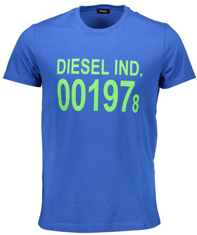 Diesel Diesel Blu Cotton Men T-Shirt Blauw