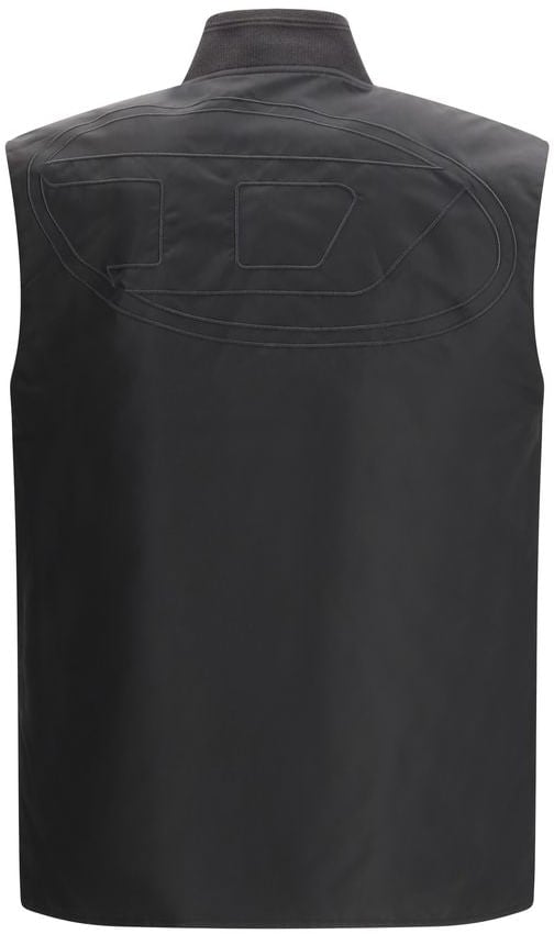 Diesel Brown Polyamide Sleeveless Jacket Bruin