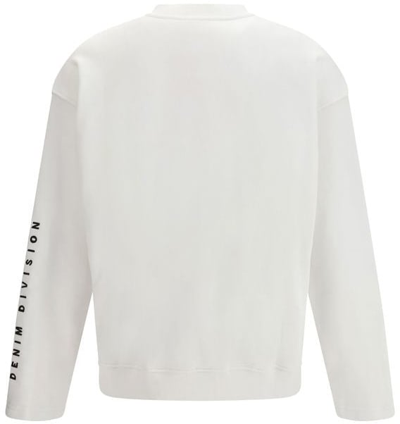 Diesel White Cotton Sweatshirt Wit