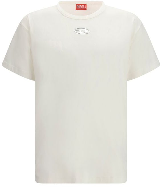 Diesel Diesel White Cotton T-Shirt Wit