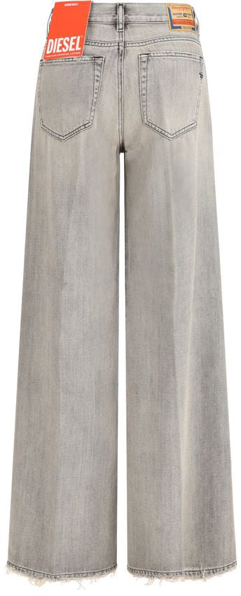 Diesel Diesel Gray Cotton Flared Jeans Grijs