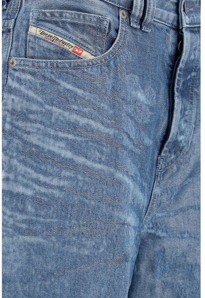 Diesel Diesel Blue Cotton Relaxed Fit Jeans Blauw