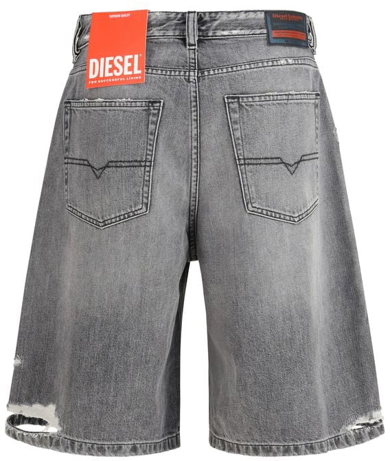 Diesel Diesel Gray Cotton Bermuda Shorts Grijs