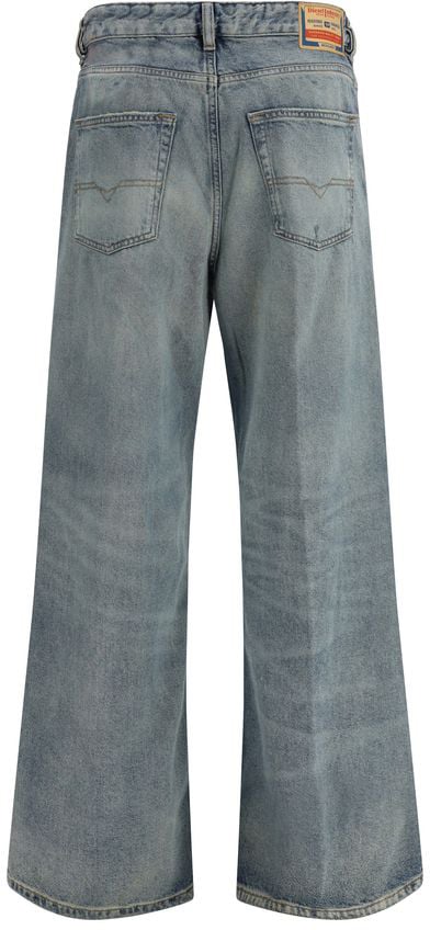 Diesel Diesel Blue Cotton Relaxed Fit Jeans Blauw