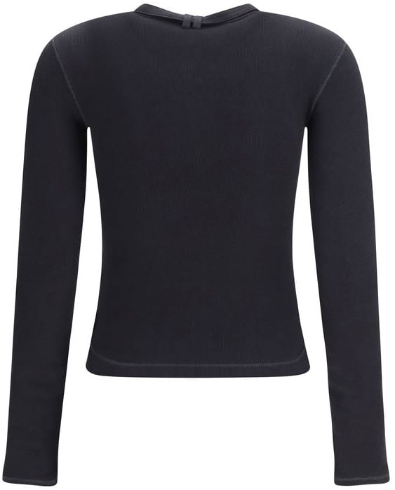 Diesel Diesel Black Cotton Long Sleeve T-Shirt Zwart