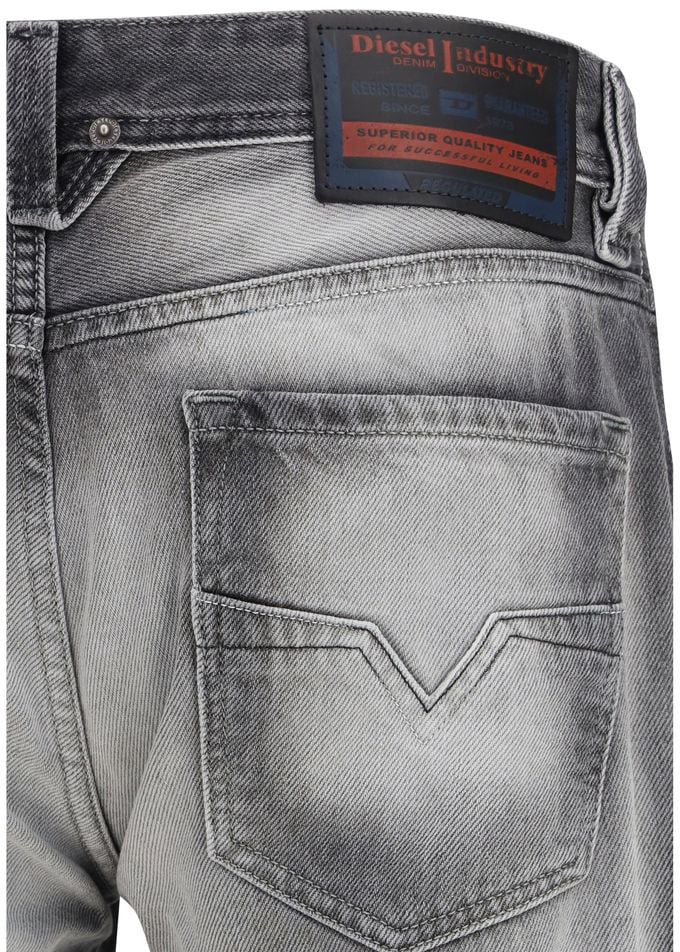 Diesel Gray Cotton Bootcut Jeans Grijs