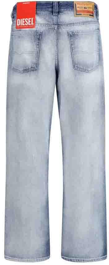 Diesel Blue Cotton Bootcut Jeans Blauw