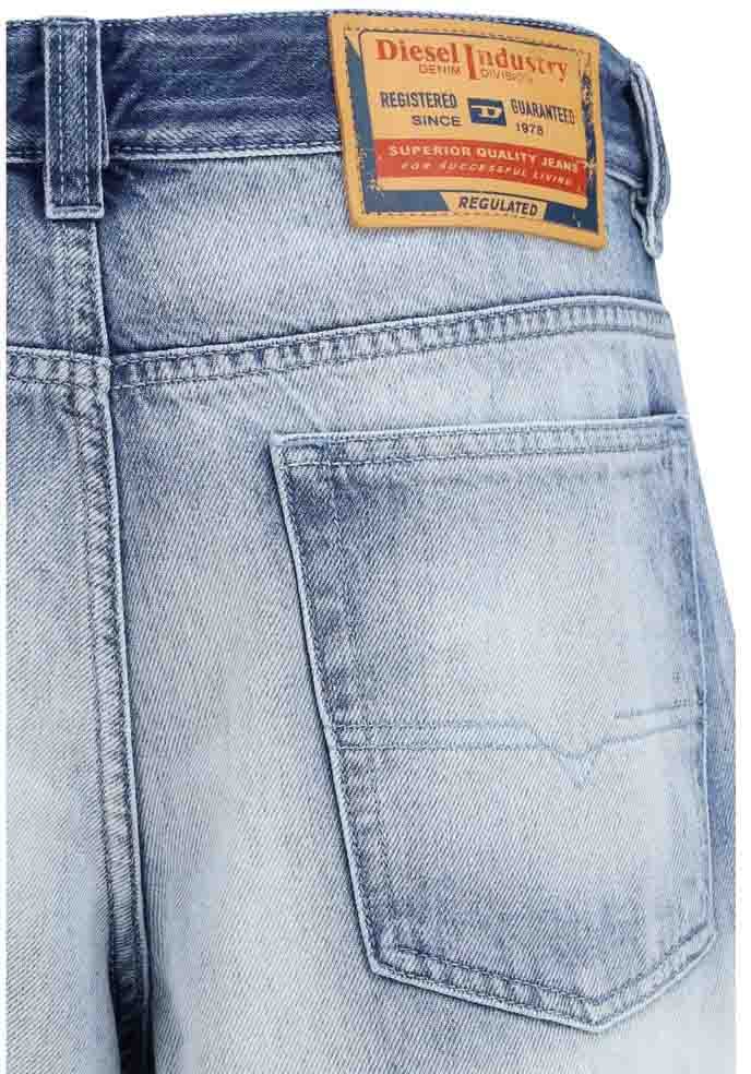Diesel Blue Cotton Bootcut Jeans Blauw