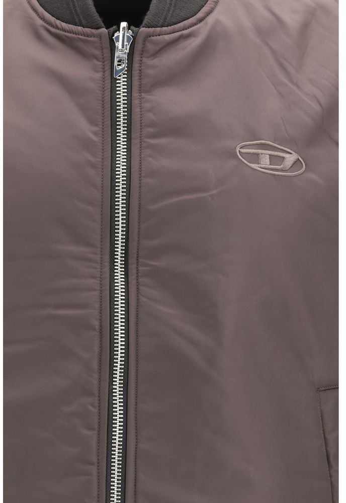 Diesel Brown Polyamide Sleeveless Jacket Bruin