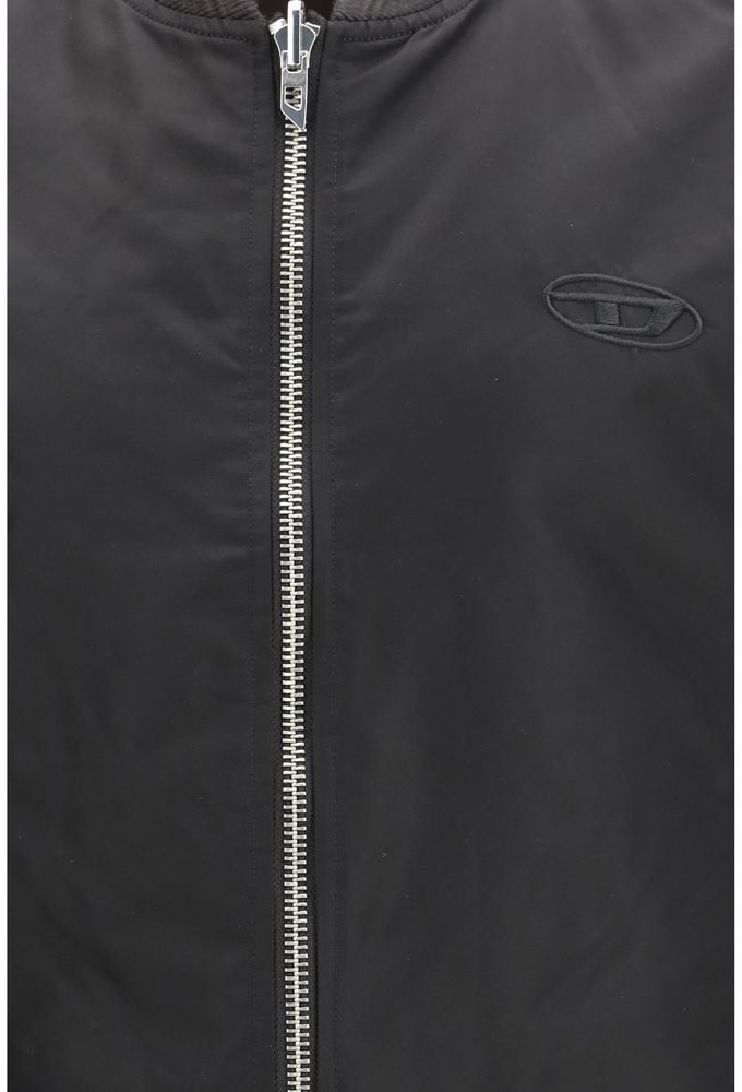 Diesel Brown Polyamide Sleeveless Jacket Bruin