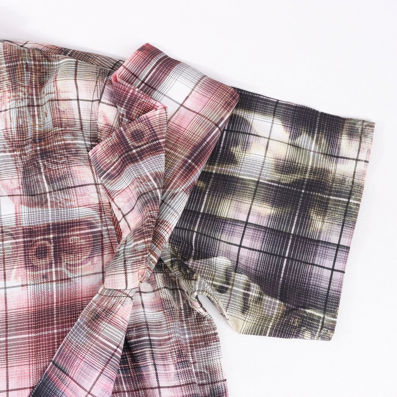 Diesel DIESEL Short-Sleeve Check Shirt With Poster Print in Multicolor, Size 48 IT Divers