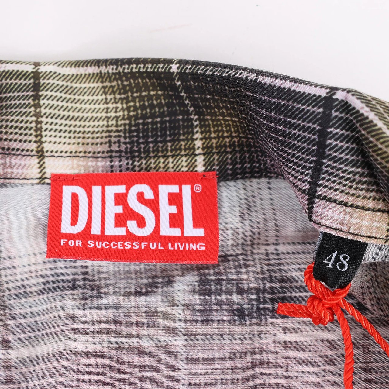 Diesel DIESEL Short-Sleeve Check Shirt With Poster Print in Multicolor, Size 48 IT Divers