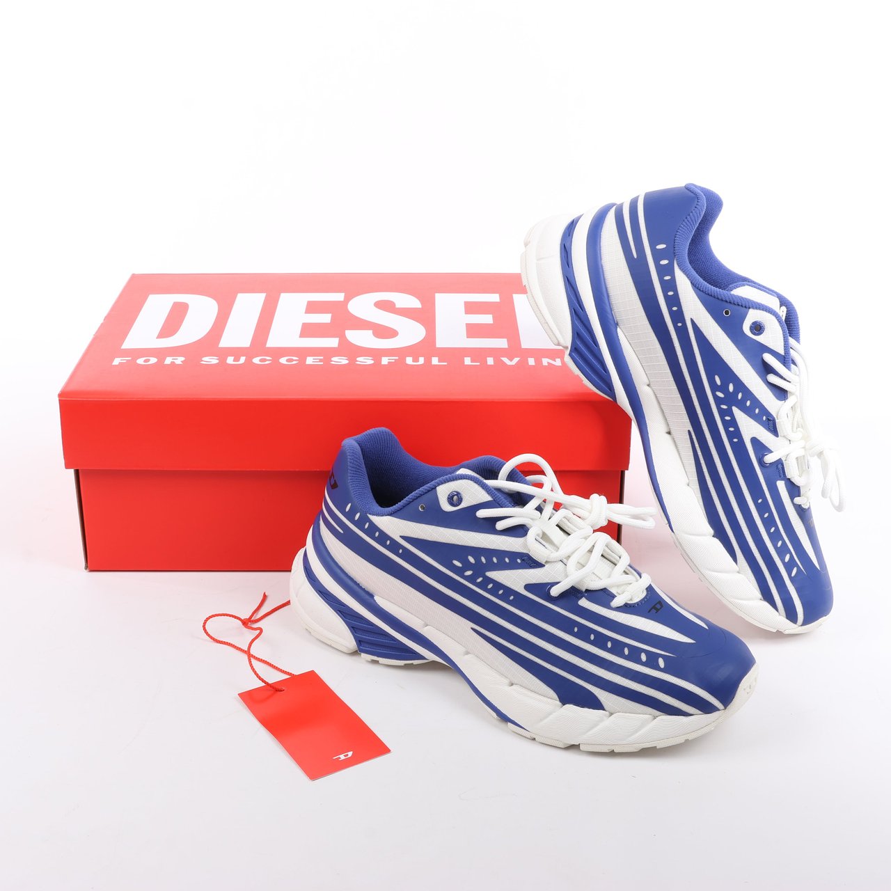 Diesel Diesel Multi D-Airspeed Low-Striped sneakers in coated ripstop, Size 42 EU Blauw