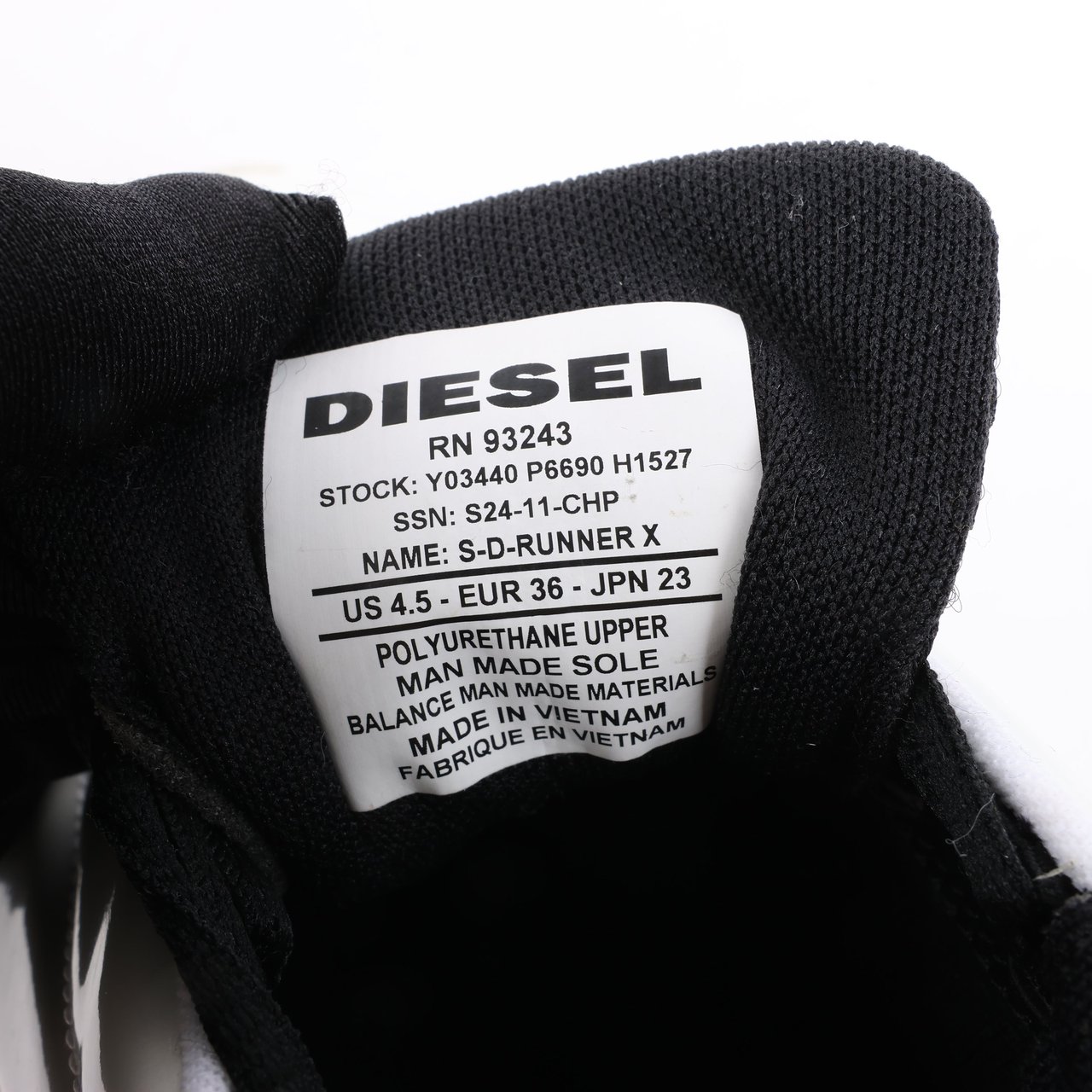 Diesel Diesel White S-D-Runner-Slip-on sneakers with Oval D instep, Size 36 EU Wit