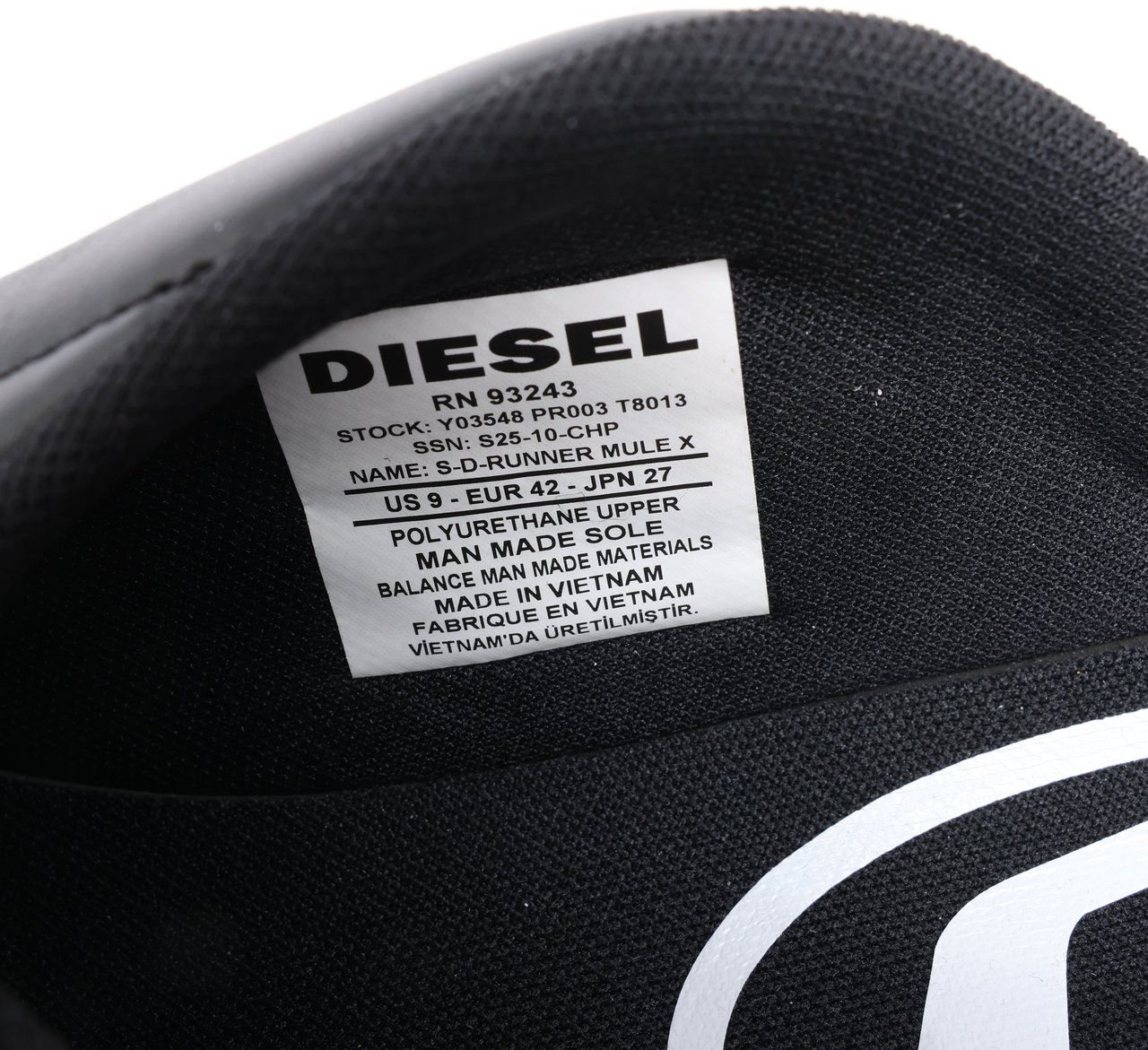 Diesel Diesels S-D Runner Mule X in Black, Size 42 EU Zwart