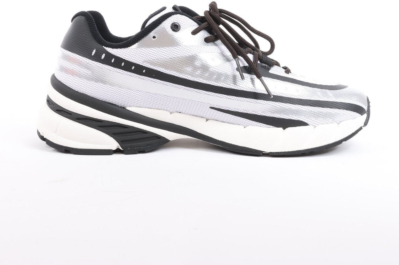 Diesel Diesel D-Airspeed Low-Striped Sneakers in Coated Ripstop in Silver, Size 43 EU Zilver