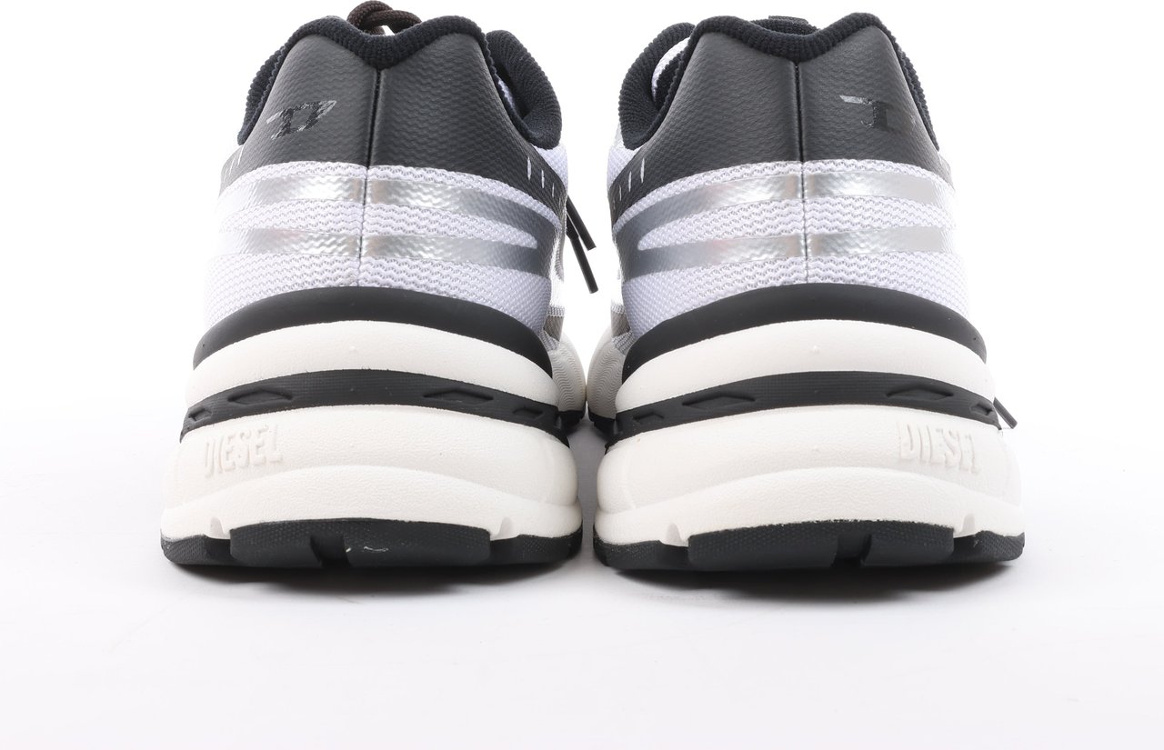 Diesel Diesel D-Airspeed Low-Striped Sneakers in Coated Ripstop in Silver, Size 43 EU Zilver