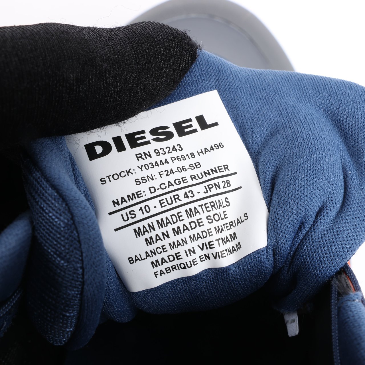 Diesel Diesel D-Cage Sneakers in Navy Blue x Orange, Size 43 EU Oranje