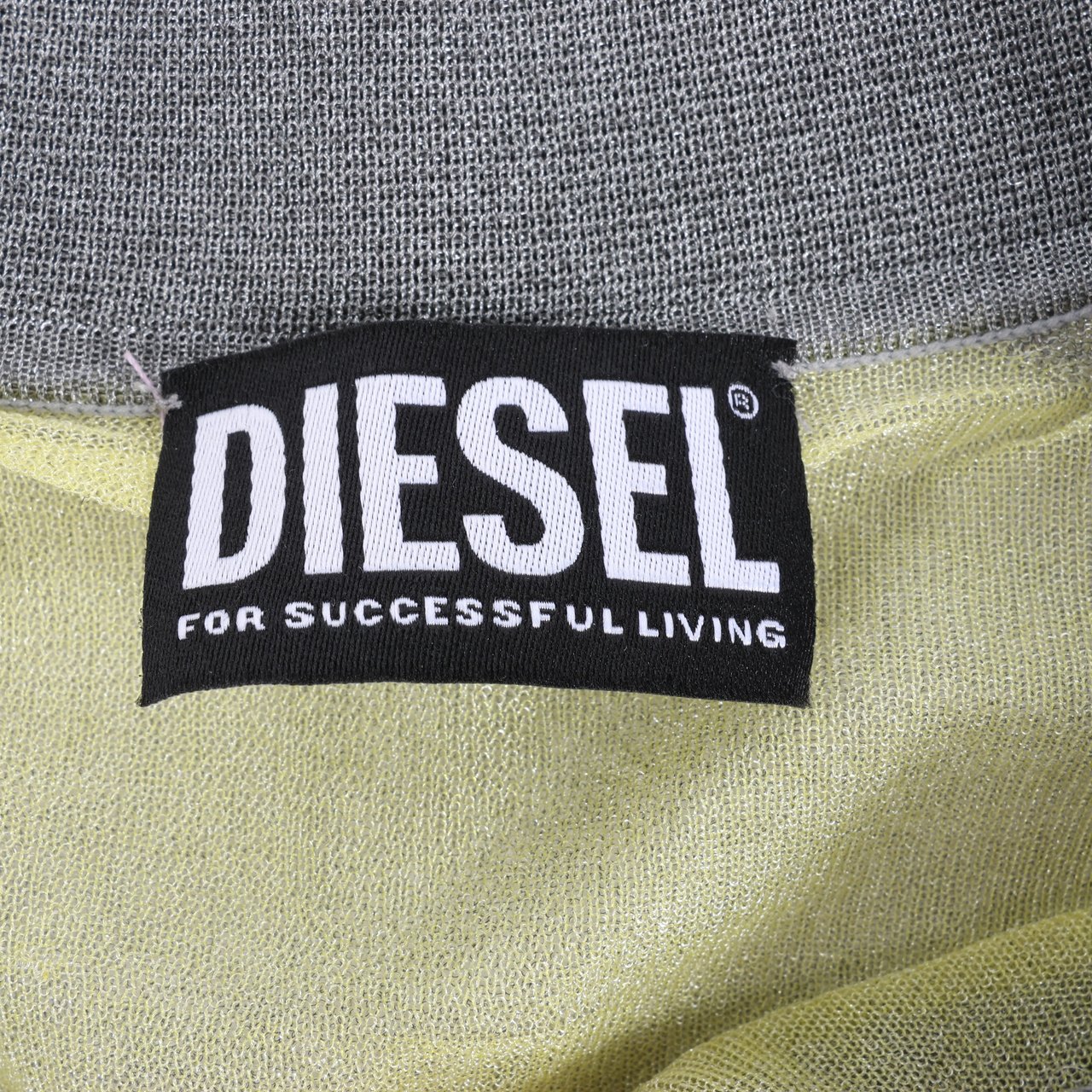 Diesel DIESEL Lurex-Detail Long-Sleeved Shirt in Yellow, Size S Geel