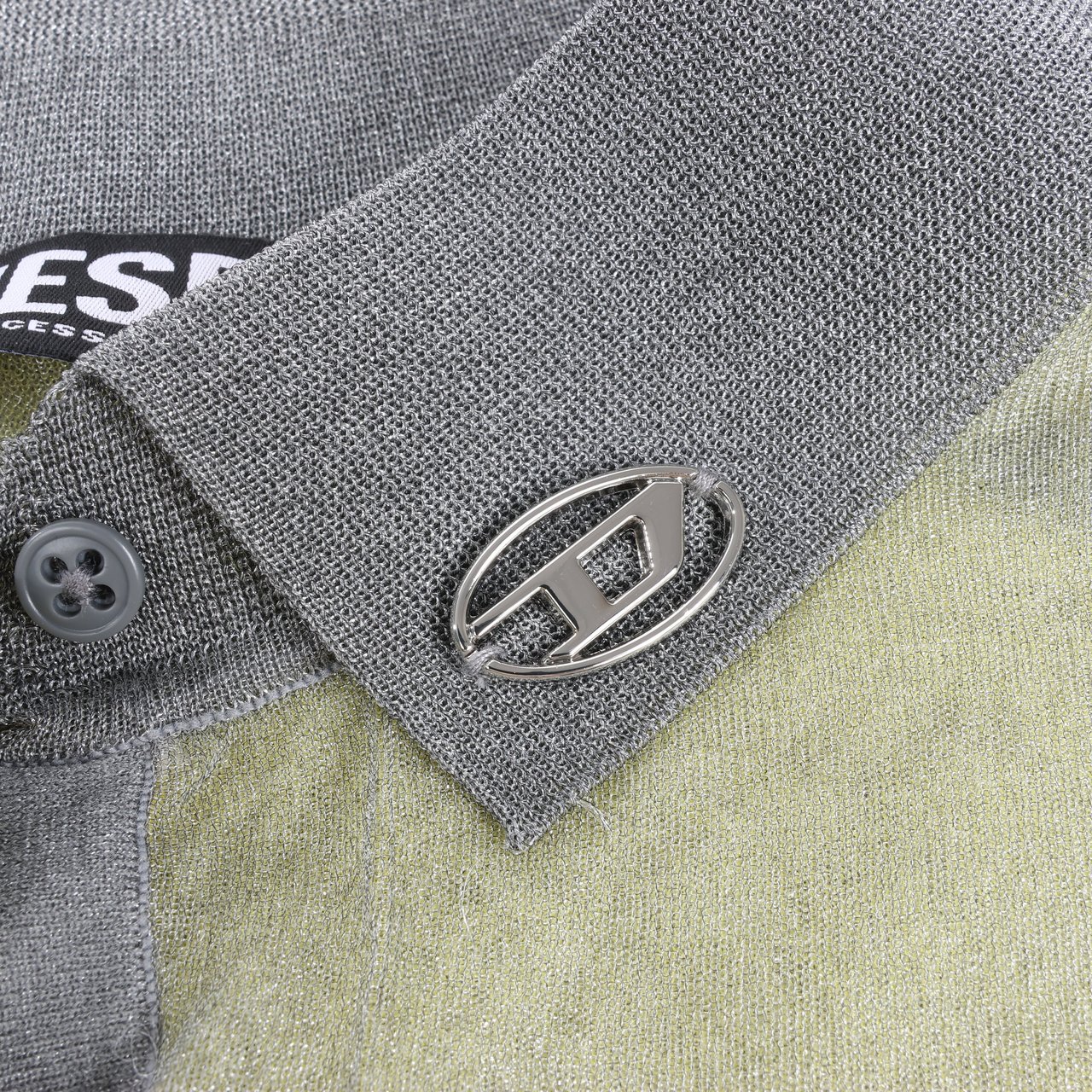 Diesel DIESEL Lurex-Detail Long-Sleeved Shirt in Yellow, Size S Geel