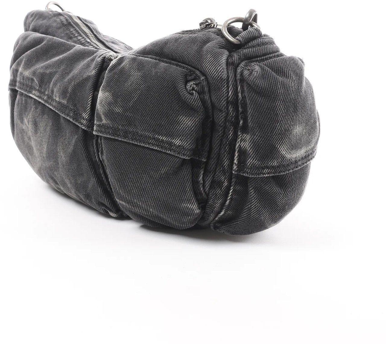 Diesel Multi-Pkts Multipocket Washed Denim Crossbody bag in Gray Grijs