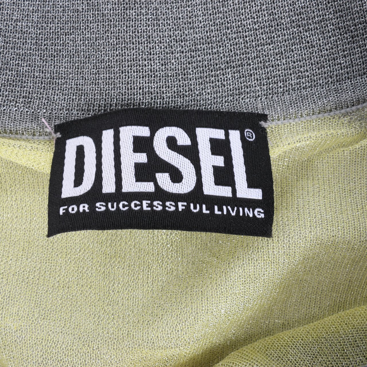 DIESEL Lurex-Detail Long-Sleeved Shirt in Yellow, Size S Divers