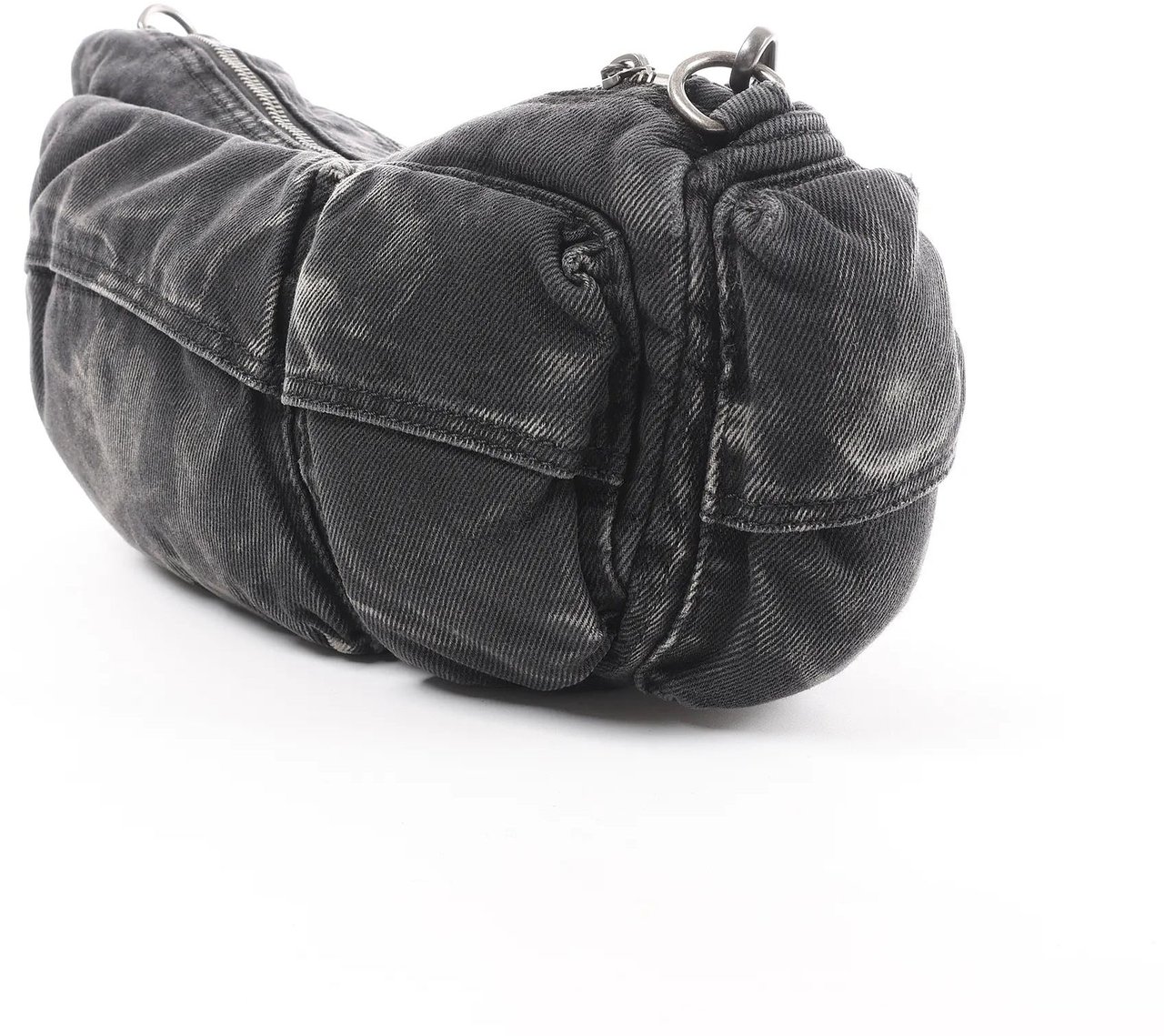 Diesel Multi-Pkts Multipocket Washed Denim Crossbody bag in Gray Grijs