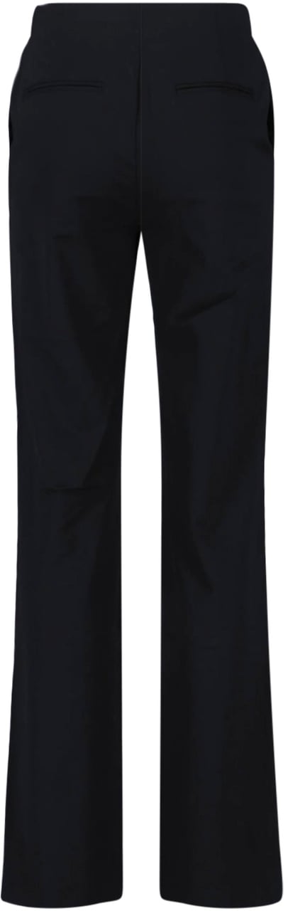 Diesel Straight-Leg Wool Blend Pants With Side Zipper And Logo Detail Zwart