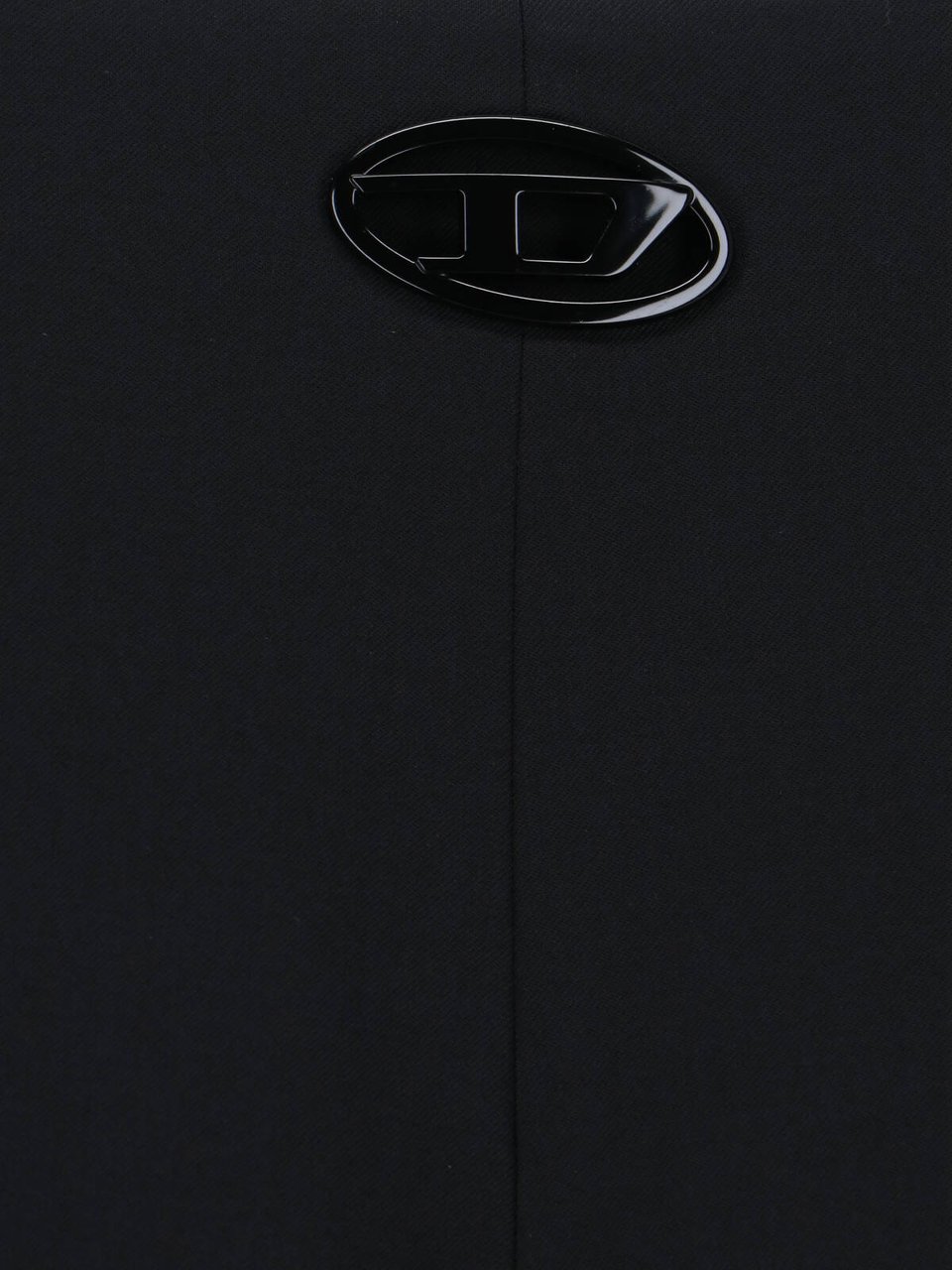 Diesel Straight-Leg Wool Blend Pants With Side Zipper And Logo Detail Zwart