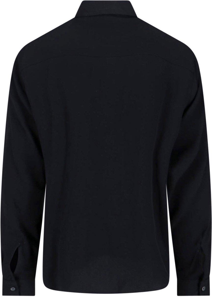 Diesel Black Viscose Long Sleeve Shirt Zwart