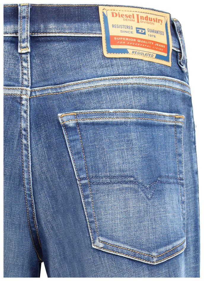 Diesel Diesel Blue Cotton Slim Fit Jeans Blauw