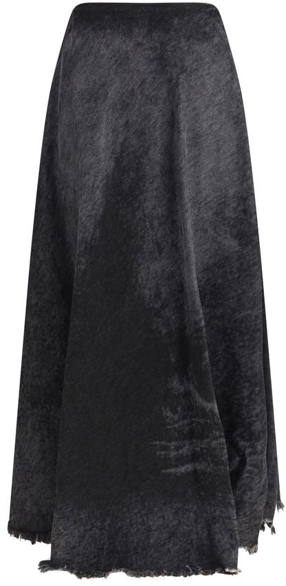 Diesel Diesel Black Cotton Long Skirt Zwart