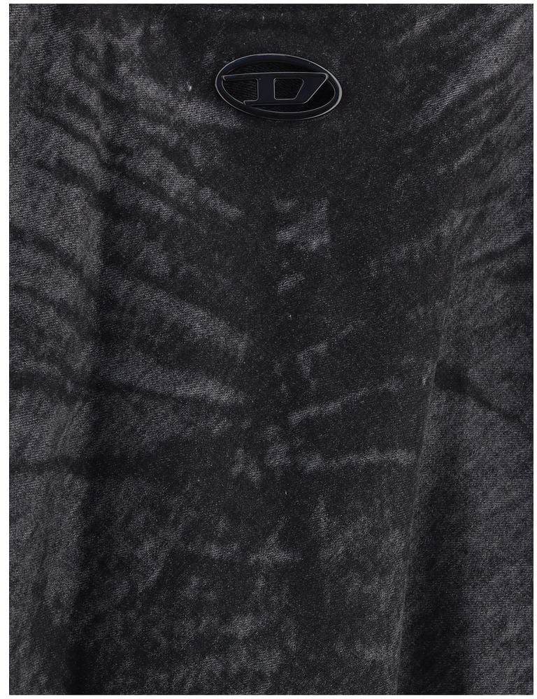 Diesel Diesel Black Cotton Long Skirt Zwart