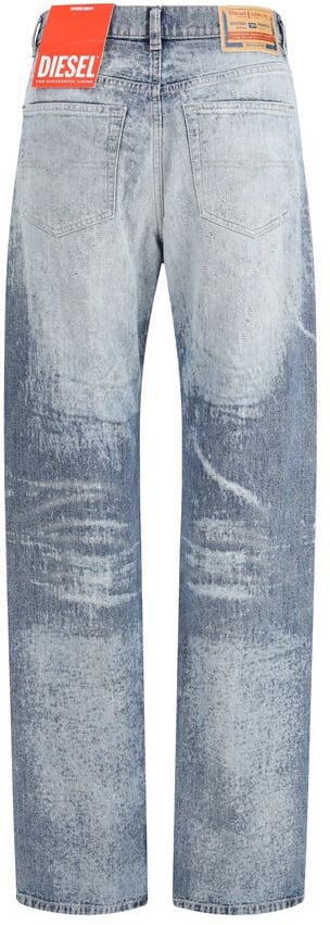 Diesel Diesel Blue Cotton Straight-Leg Jeans Blauw