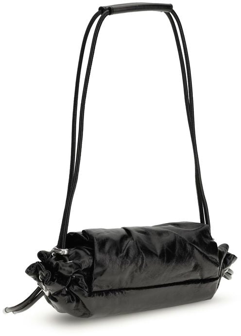Diesel Diesel Black Calf Leather Bos Taurus Shoulder Bag Zwart