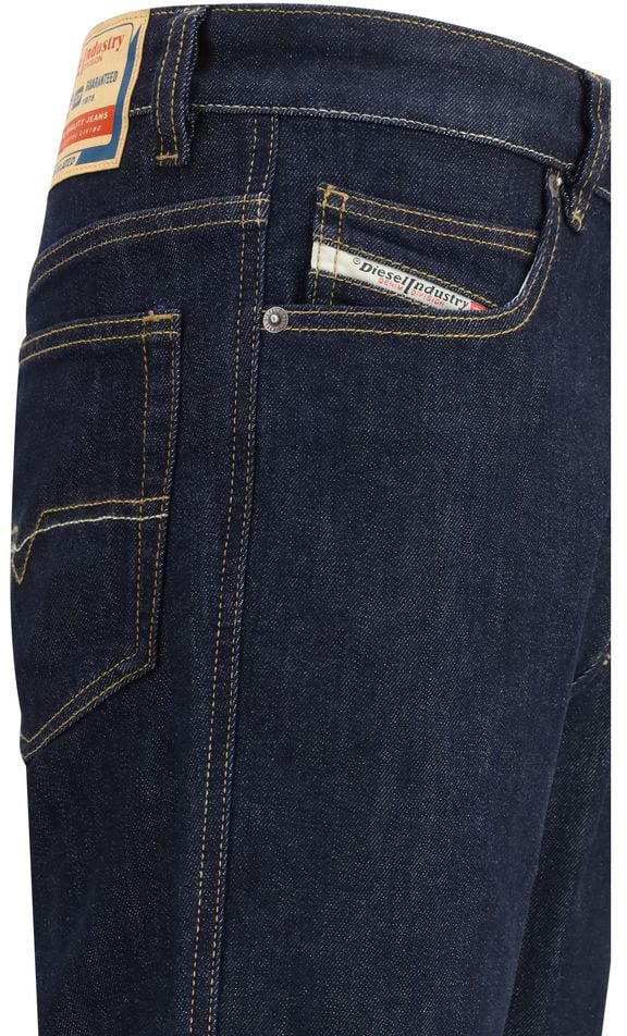 Diesel Black Cotton Slim Fit Jeans Zwart