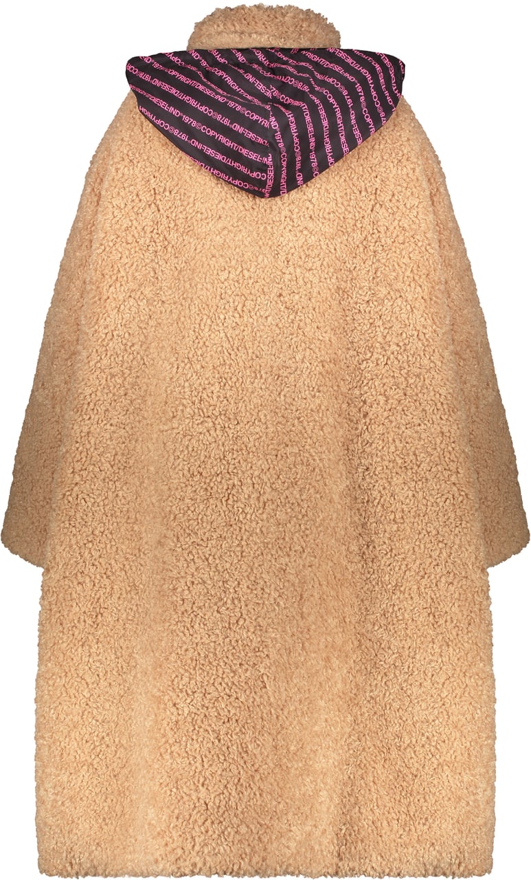 Diesel Soft beige coat with zipper and pockets Bruin