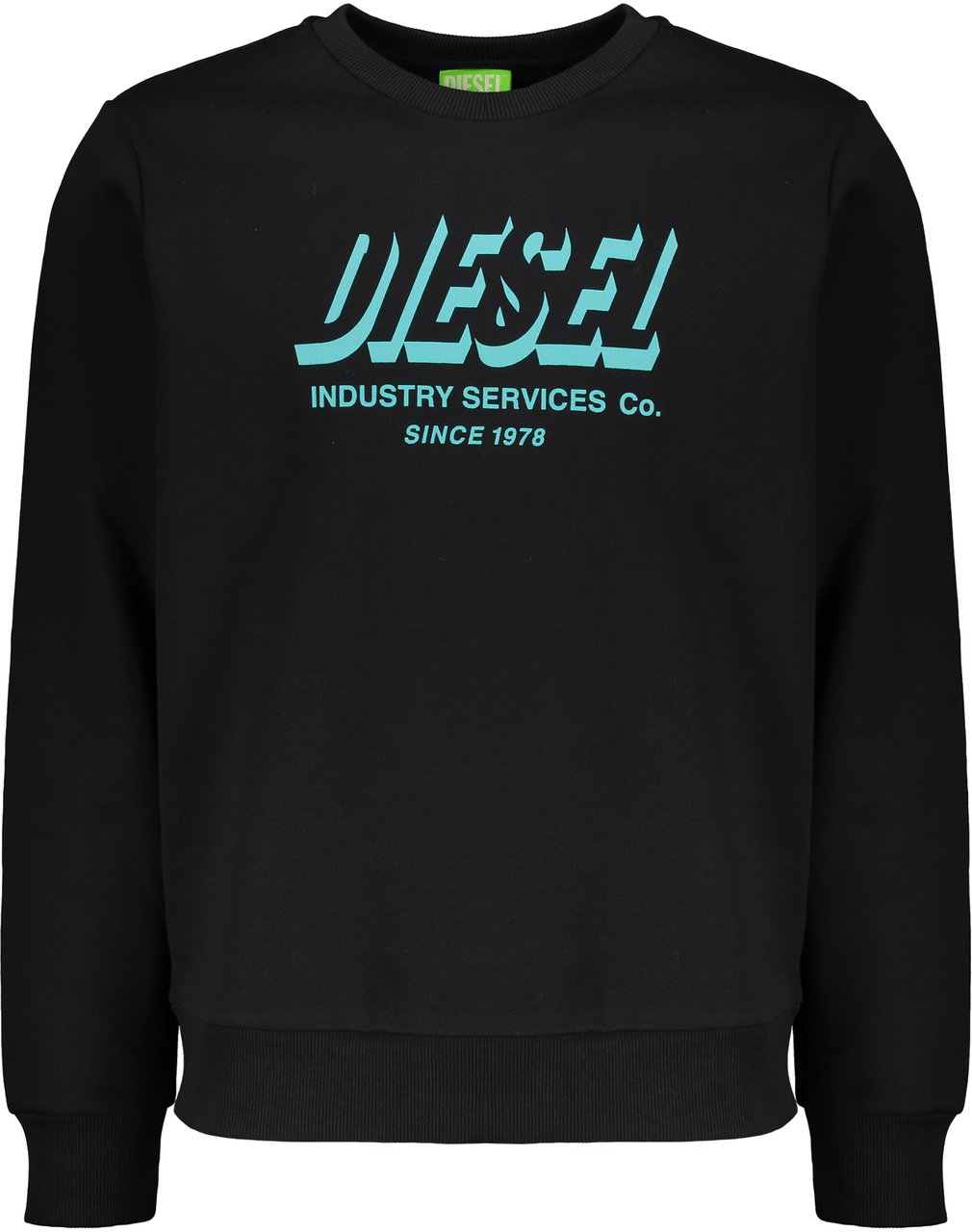 Diesel Modern black sweatshirt with blue graphic Zwart