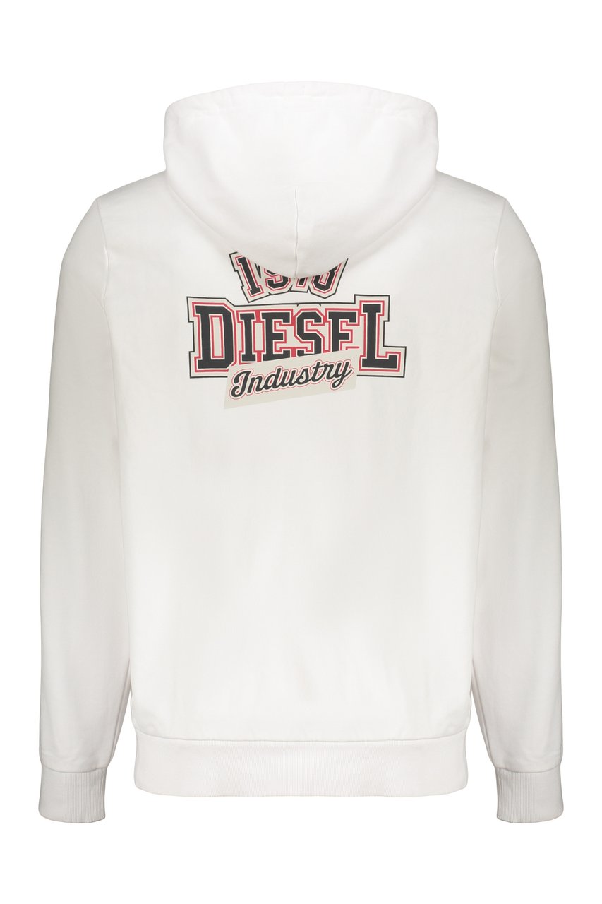 Diesel White sweatshirt with hood Wit